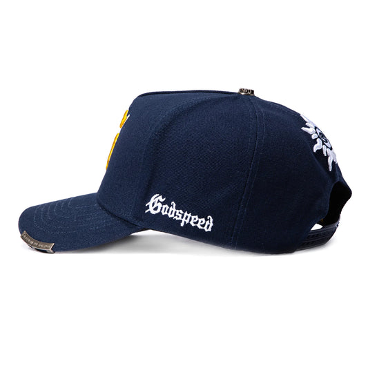 Godspeed G Logo Snapback Hat Navy Yellow