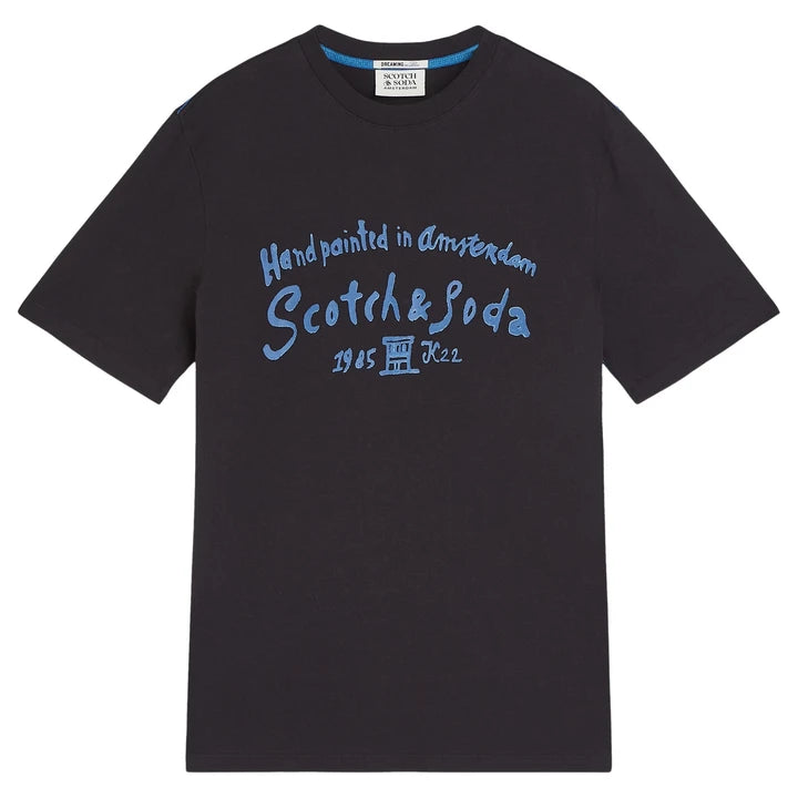 Scotch & Soda CLASSIC-FIT T-SHIRT WITH PRINT Black Short sleeves