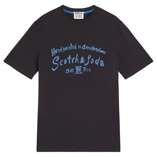 Scotch & Soda CLASSIC-FIT T-SHIRT WITH PRINT Black Short sleeves