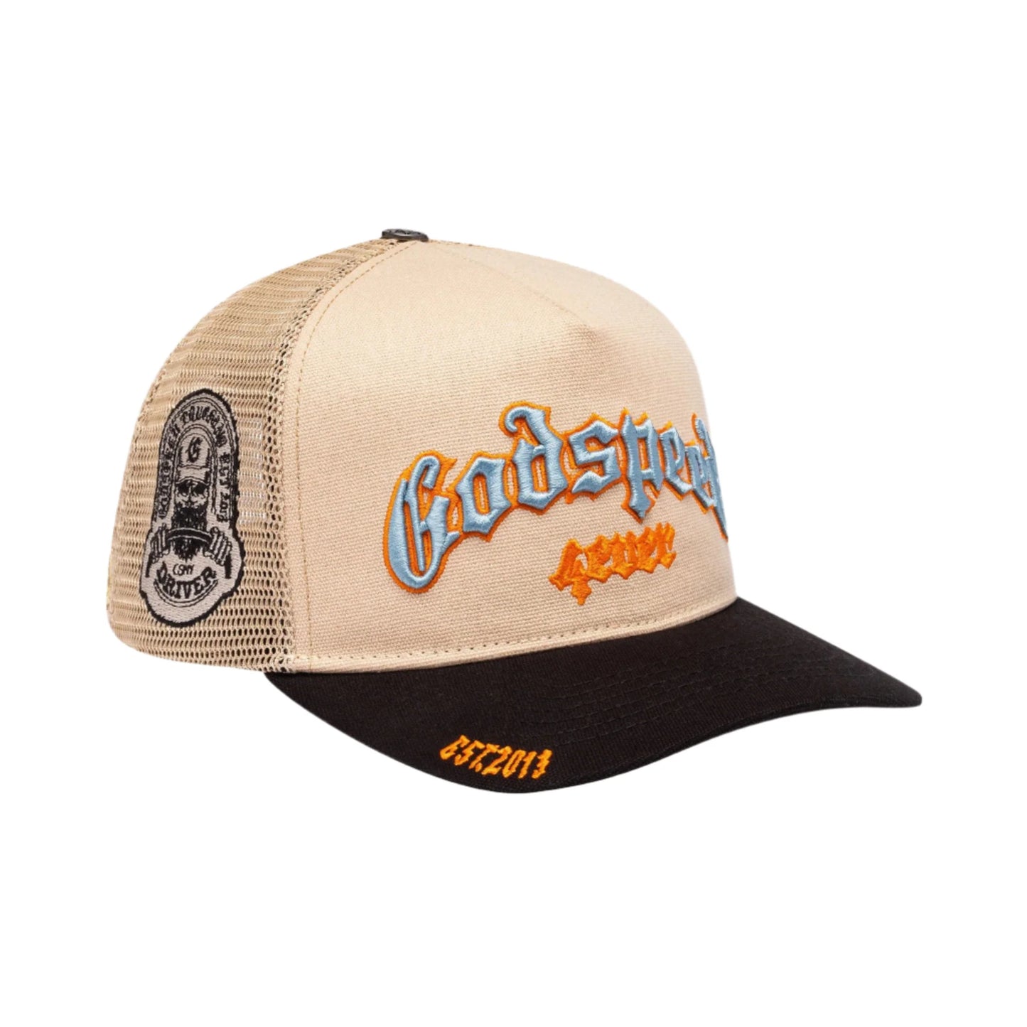 GODSPEED FOREVER TRUCKER HAT Bone/Blue/Orange
