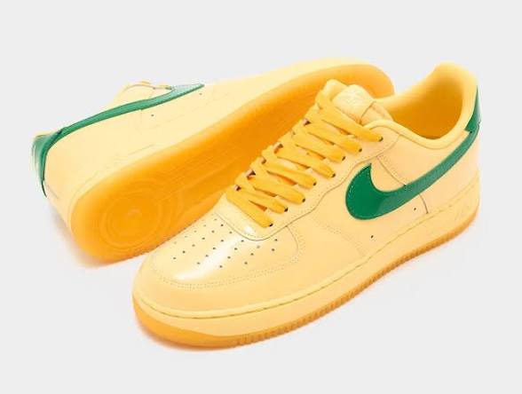 Nike Air Force 1 Low Patent Leather Topaz Gold Pine Green (IO4489-700)