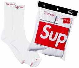 Supreme x Hanes Crew Socks (4 Pack) 'White'