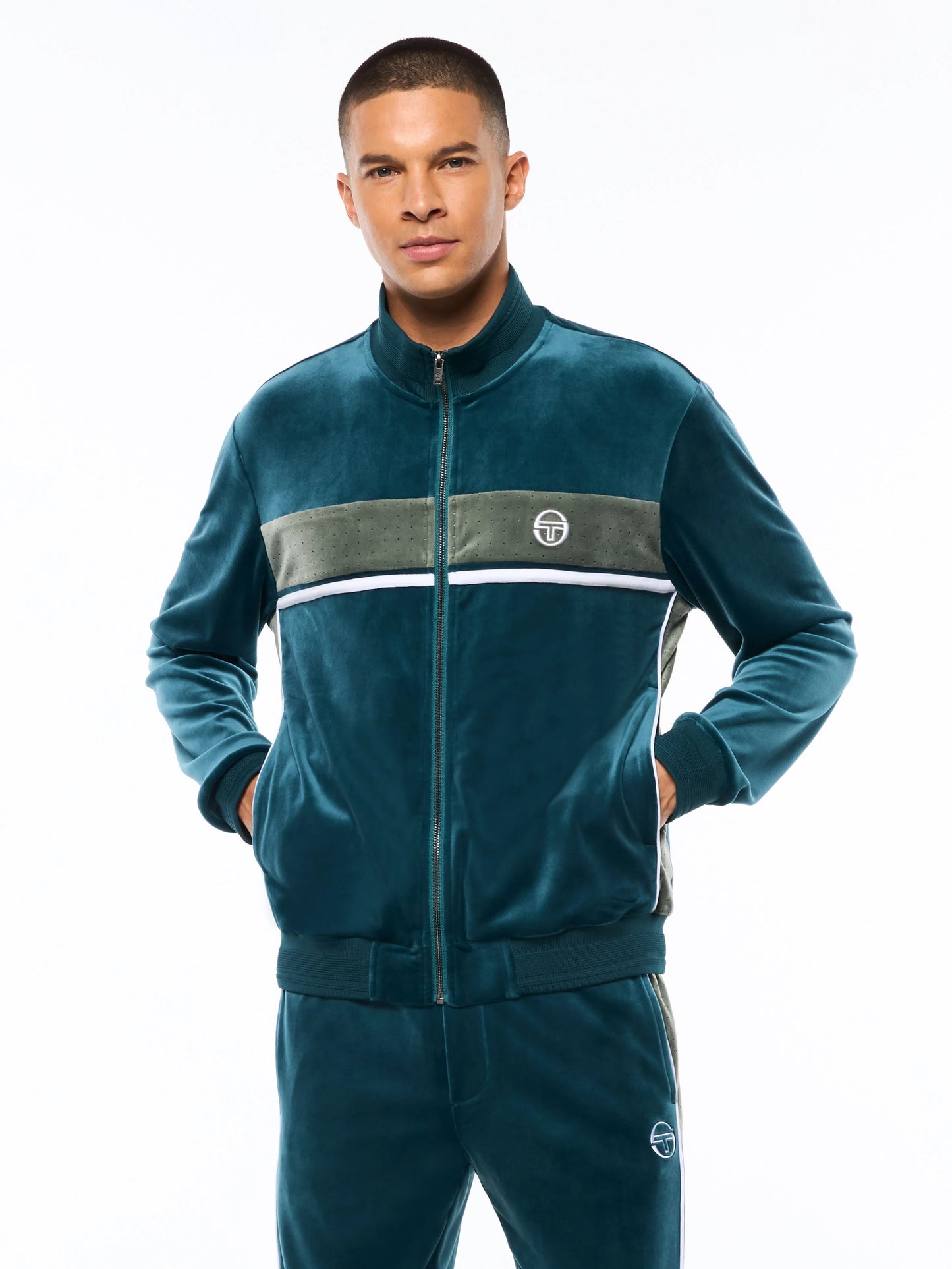 Sergio Tacchini Forato Velour Track Jacket-Mediterranea
