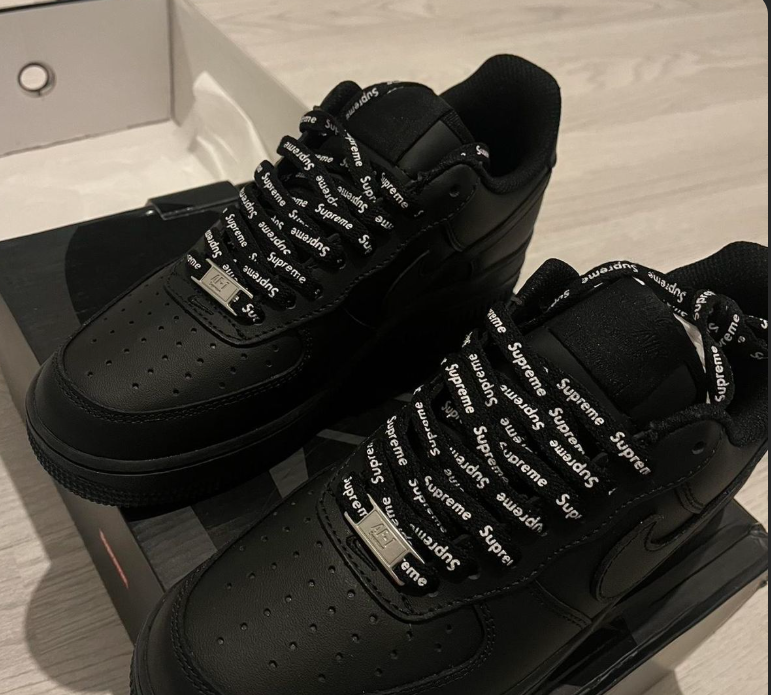 Supreme x Nike Air Force 1 Low Black – Box Logo AF1 Sneakers (CU9225-001)